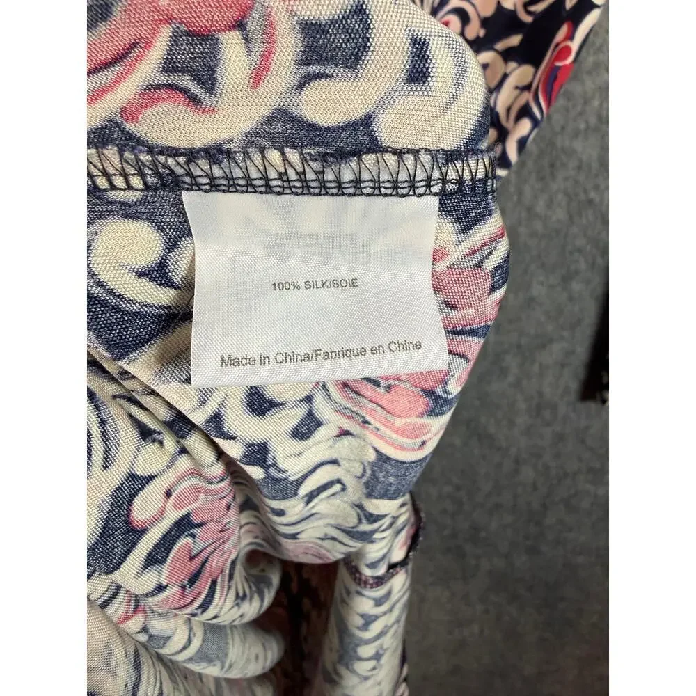 NWOT Tory Burch Flavia Long Sleeve Floral Midi 100% Silk Dress - Medium